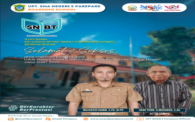 Pengumuman Kelulusan SNBT, jalur test dan rapor 2025: SMAN 5 Parepare Menoreh Sejarah Baru